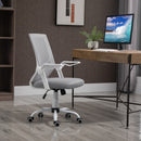 Grey Ergonomic Office Chair with Flip-up Armrest and Lumbar Support