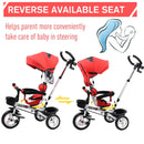 Red 4-in-1 Kids Tricycle Stroller with Canopy