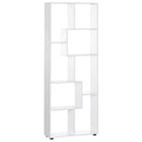 8-Tier White Melamine Bookcase with Anti-Tipping Pads