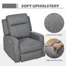 Electric Reclining Chair with USB Port and Footrest - Charcoal Grey