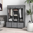 Dark Grey Fabric Wardrobe with Shelves, Hanging Rails, and Drawers - Portable and Foldable Closet 125x43x162.5cm