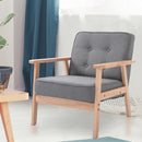 Dark Grey Padded Seat Wooden Accent Chair