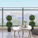 Set of 2 Lavender Flower Ball Trees with Pot, Indoor Outdoor Decor, 70cm