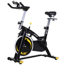 Yellow Upright Exercise Bike with 10KG Flywheel & LCD Monitor