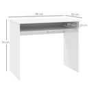 White Modern Home Office Desk with Storage Shelf - 90 x 50cm