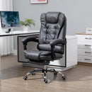 Dark Grey Heated Massage Office Chair with Footrest