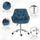 Blue Velvet Ergonomic Office Chair with Adjustable Height and Support