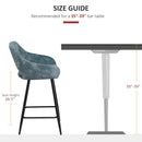 Blue Velvet Counter Height Bar Stools Set of 2