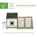 Wooden Chicken Coop with Outdoor Run, Nesting Box, Window, Lockable Door - 197 x 93 x 110cm (Brown)