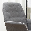 Grey Linen Office Swivel Chair with Adjustable Height and Armrest