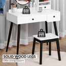 White Vanity Dressing Table Set with Mirror, Stool, and Storage