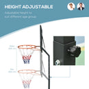 Adjustable Black Freestanding Basketball Hoop with Backboard and Wheels
