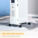 White 2000W Digital Oil Filled Radiator with Timer & Remote Control