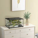 Black Glass Reptile Terrarium Kit, Small Animal Breeding Tank 50x30x25cm