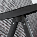 Brown Folding Garden Chairs with Adjustable Backs - Set of 2