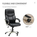Black High Back Faux Leather Office Chair with Rocking Function