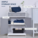 Freestanding Bathroom Storage Cabinet 75x60cm Grey White 2 Drawers Cupboard