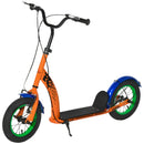 Orange Kids Kick Scooter with Adjustable Height and Dual Brakes