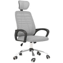 Grey Mesh Office Chair with Headrest, Lumbar Support & Armrest