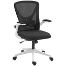Black & White Mesh Office Chair with Flip-Up Arms
