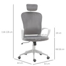 Grey Velvet Ergonomic Office Chair with Adjustable Headrest