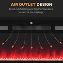 Black 127cm Electric Fireplace, 2000W Wall Mounted Fire with Remote Control