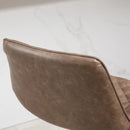 Brown Retro Swivel Bar Stools Set of 2, Adjustable Kitchen Chairs with Backrest