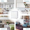 White High Gloss Storage Cabinet with Drawers for Bedroom and Living Room