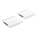 Rolling Kitchen Cart with Drawers, Baskets, Wine Rack & Tile Top - Natural Wood