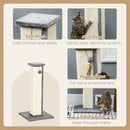 Grey 81cm Vertical Cat Scratcher with Sisal Rope and Plush Ball
