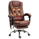 Brown Heated Massage Office Chair with Footrest