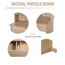 Natural Wood Dressing Table with Mirror and Storage