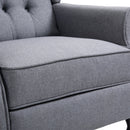 Light Grey Reclining Wingback Armchair with Footrest