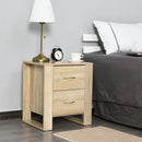Brown 2-Drawer Nightstand with Elevated Base