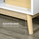 6-Cube Natural Storage Cabinet with Doors for Dining & Living Room