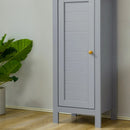 Grey Bathroom Storage Cabinet with 3 Tier Shelf and Cupboard
