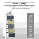 Modern 5-Drawer Tall Side Cabinet in Multi-Color