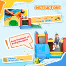Kids 6-in-1 Inflatable Water Slide Bounce House - Blue