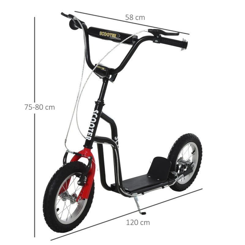 Black Kids Stunt Scooter with Adjustable Handlebar and 2 Brakes