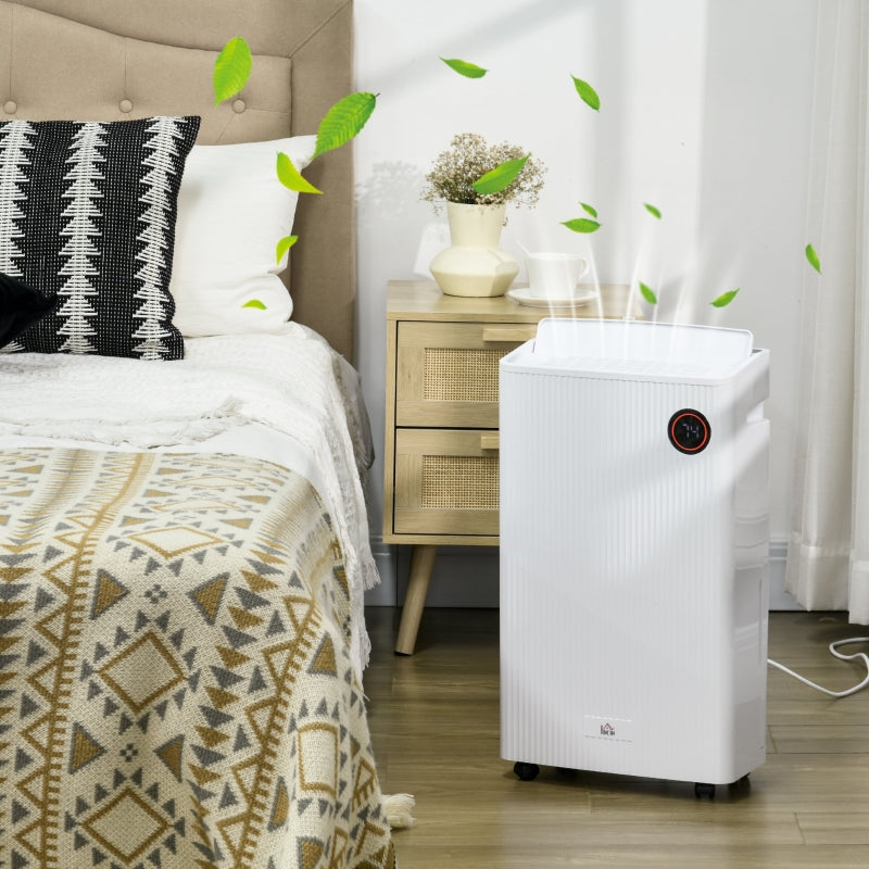 White Portable Dehumidifier with Air Purifier, UVC, Ioniser, 24H Timer, 5 Modes - 16L/Day