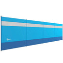 Blue Camping Windbreaker with Clear Windows, Carry Bag, Steel Poles - 725 x 140cm