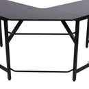 Black L-Shaped Corner Desk for Home Office, Space-Saving Workstation, 150x150x76cm