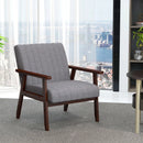 Grey Mid Century Accent Chairs Set of 2 with Wooden Legs