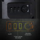 Black Freestanding Electric Fireplace with Log Burner Effect