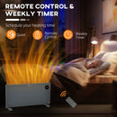 Grey Electric Convector Heater - Adjustable Thermostat, Timer