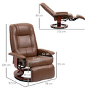 Brown Faux Leather Reclining Armchair with Footrest
