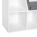 White Cushioned Reading Seat Bookcase Shelf