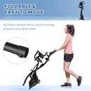 Black Foldable Recumbent Exercise Bike with 8-Level Magnetic Resistance