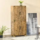 Rustic Wood 4-Door Farmhouse Cabinet with Shelves