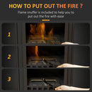 Black Ethanol Fireplace Stove - 1.2L Tank, 3 Hours Burn Time